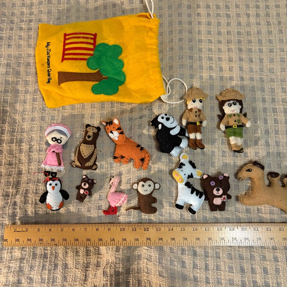 Yellow Zoo Keeper's Felt Quiet Bag for Kids